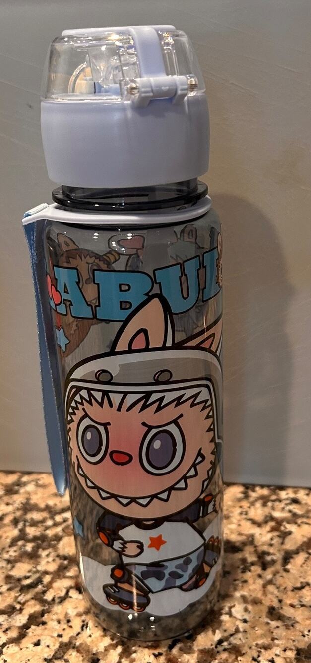 Lab ubu Cartoon Kids Water Bottle with Flip-Top Lid & Wrist Strap – 750 ml skate